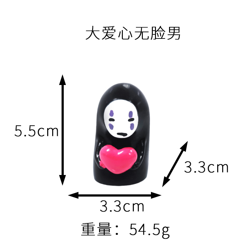 Artículos de comestibles japoneses Hayao Miyazaki lindo hombre sin rostro muebles para el hogar decoración de automóviles sala de estar decoración resina artesanías al por mayor