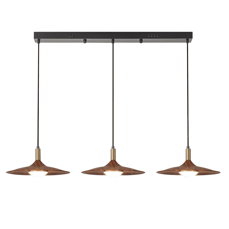 Lámpara de comedor, candelabro, estilo japonés, estilo japonés, nogal retro, color ovni, lámpara de bar, nueva lámpara de mesa de isla Zen de estilo chino