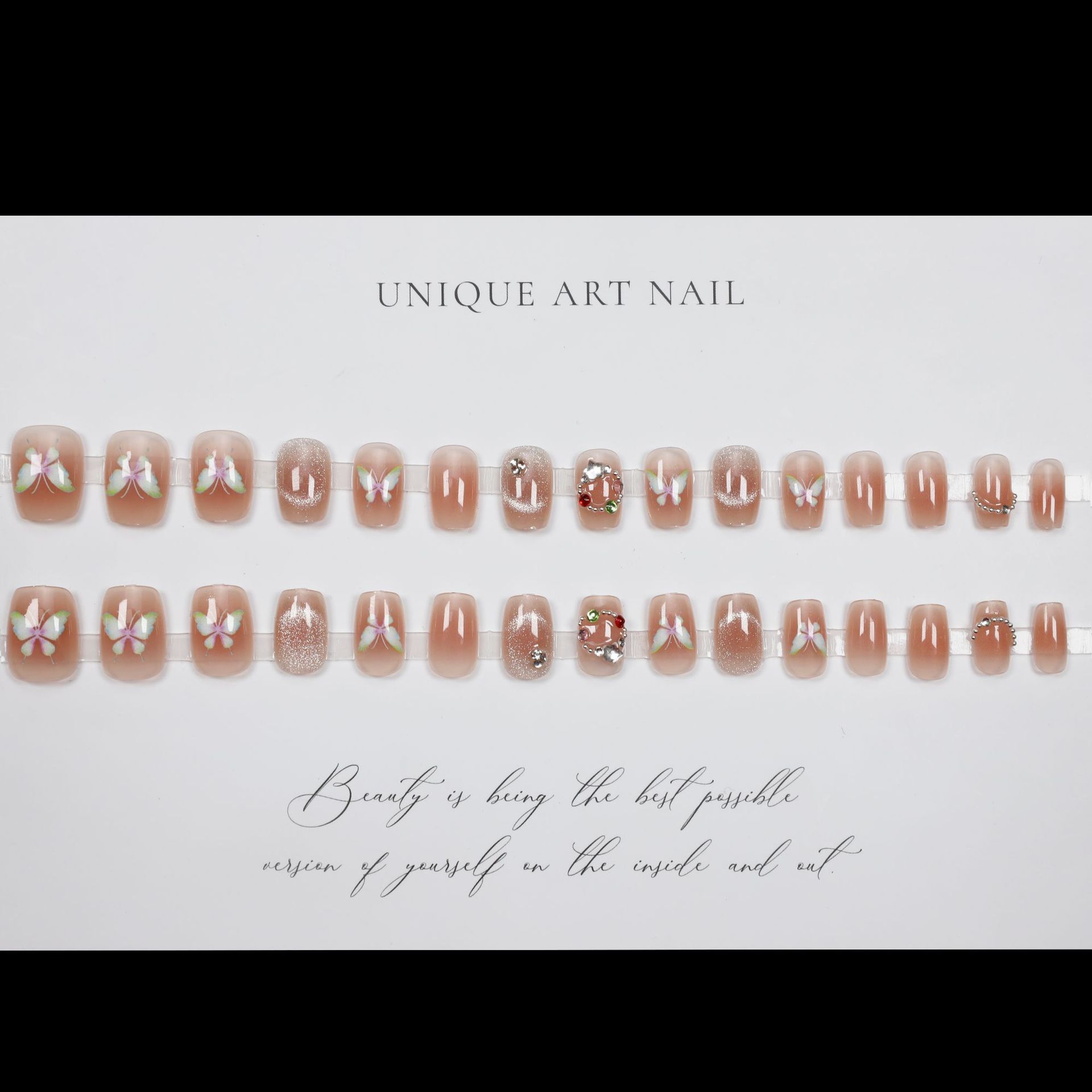 Blush ojo de gato usar piezas de uñas productos terminados al por mayor parches de uñas cortos parches de uñas usar piezas de uñas sensación de alto nivel