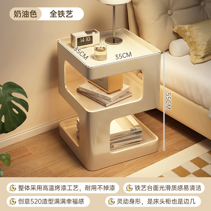Creativa meseta de cabecera doméstica dormitorio creativo pequeño armario de hierro forjado estante ligero de lujo de alta sensación meseta de cabecera de la cama