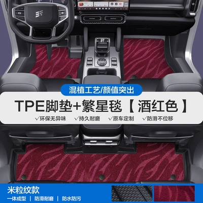 of the Door Sills Modelə uyğun ayaqaltı - please-leave-a-message-or-note-the-model-year-when-placing-an-order-rice-grain-pattern-tpe-door-sill-mat-red-starry-blanket-tpe-trunk-mat