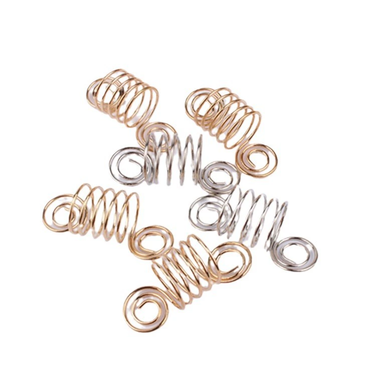 Spiral Hair Coil Hair Accessory, Electroplated Gold & Silver, Small Dreadlock/Faux-Extension Charm