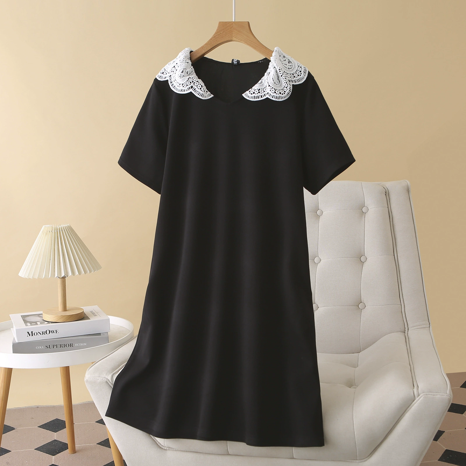 Платье больших размеров с кружевом, толстая MM2025, летняя новая элегантная тонкая повседневная юбка 950