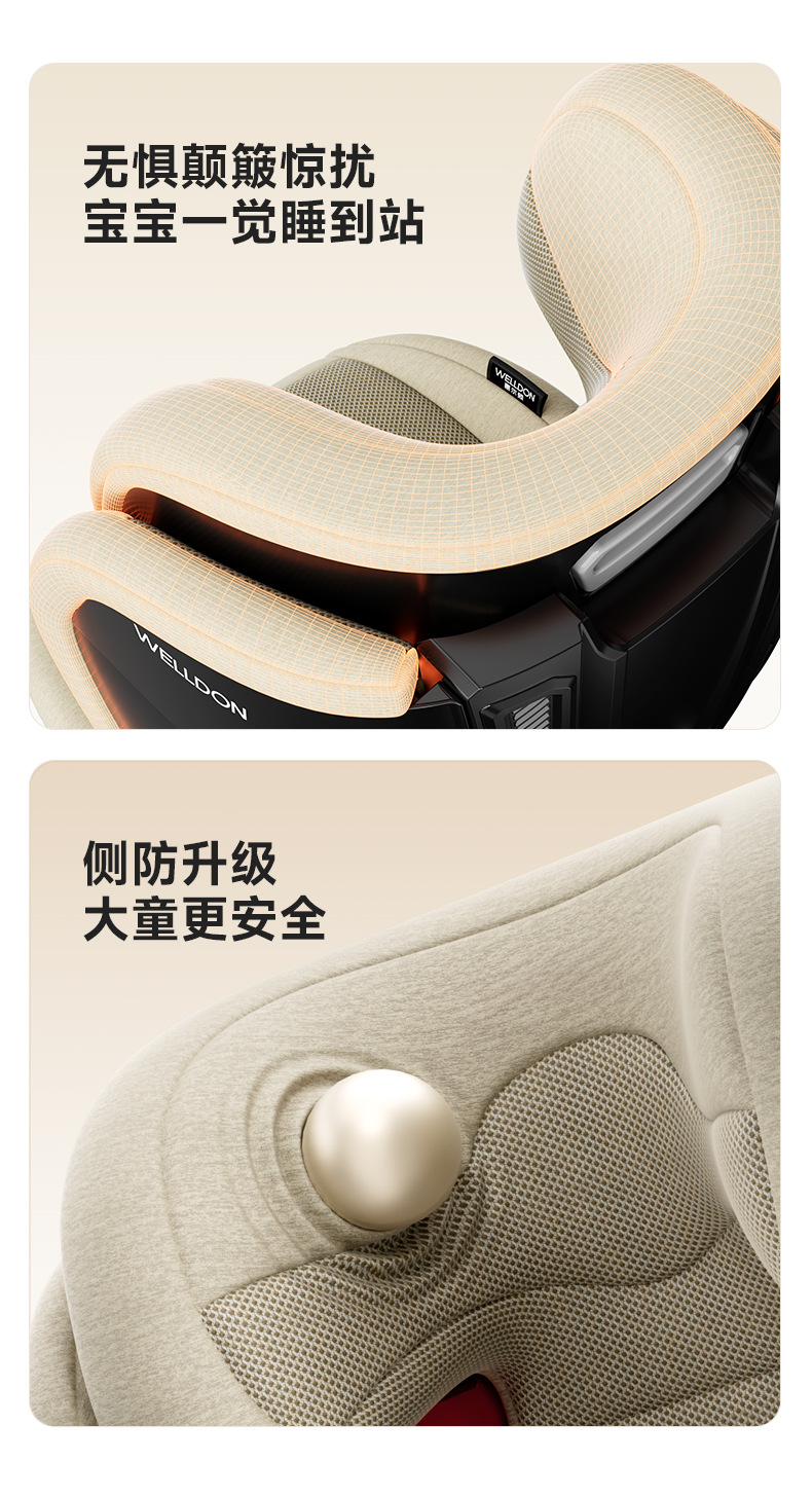 [Brand Source] Welldon Cocoon Journey Pro Kids Safety Seat 3-12 Years Old Car for Older Kidsren