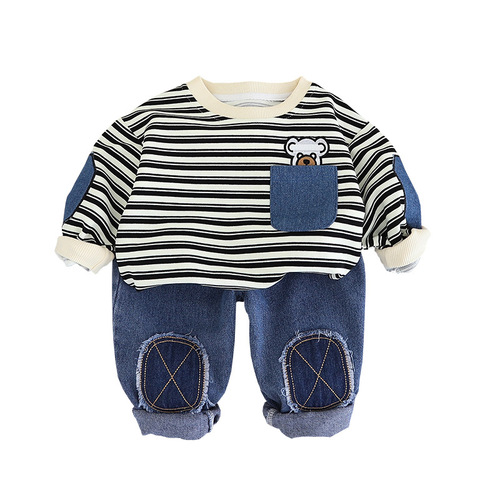 Baby boy round neck sweatshirt suit  new clothes children infant casual baby boy autumn suit
