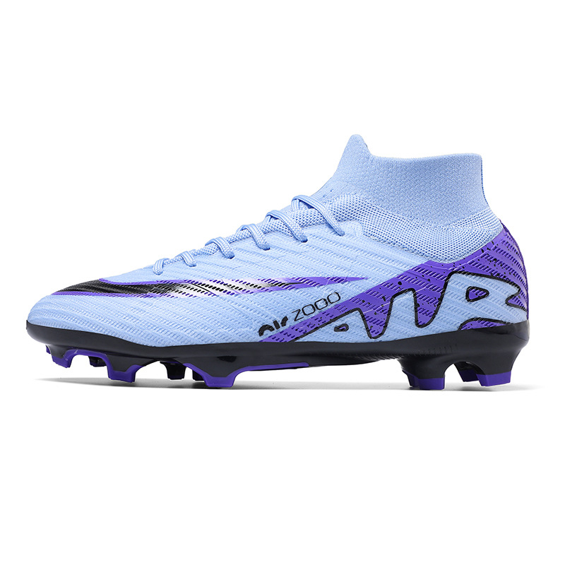 Putian High Top Flying Weaving Estudiante de secundaria Soccer Football Shoes Boots Zapatos de fútbol Zapatos de tacón TF