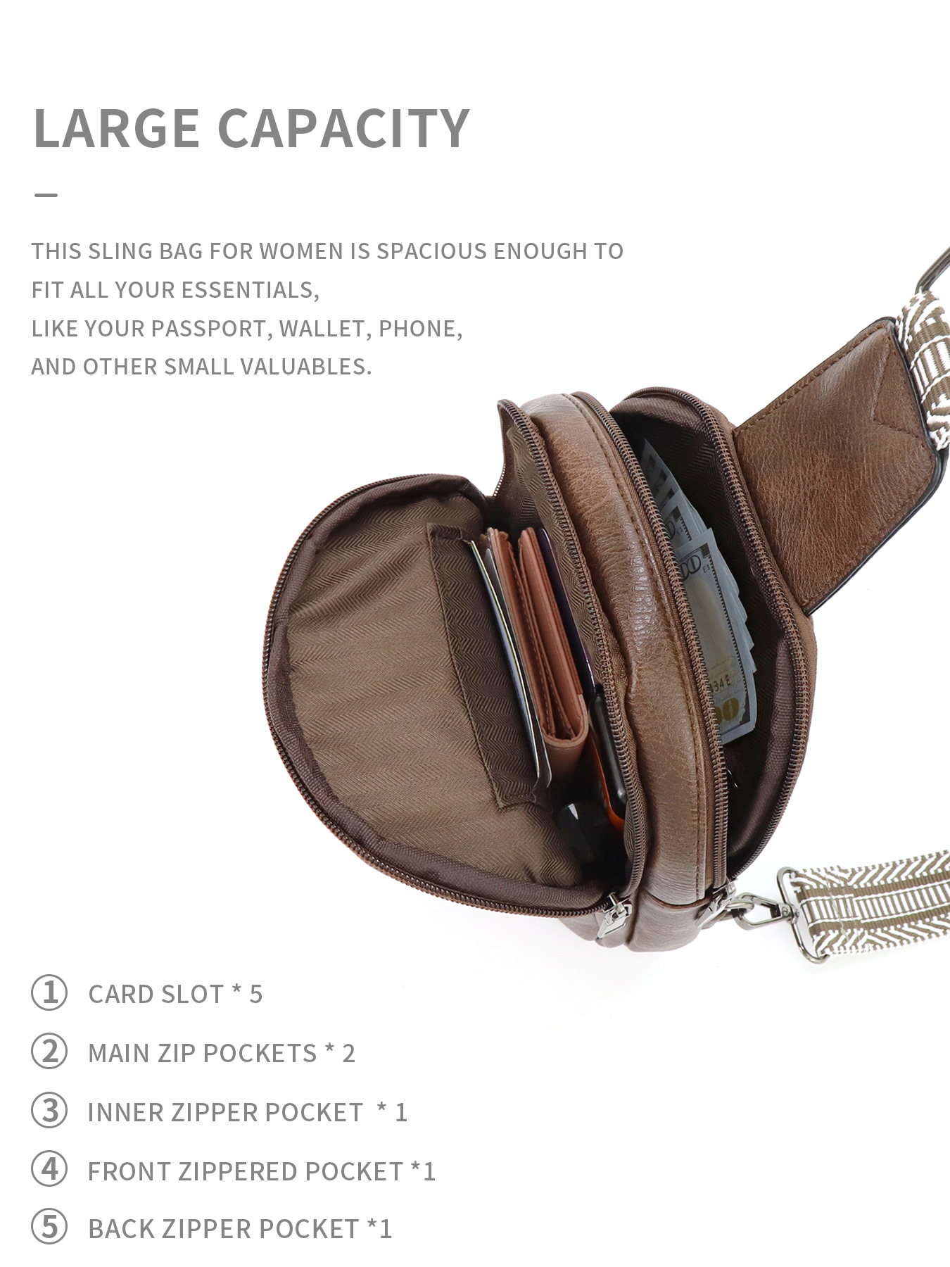 259g Weight Polyester Lining Material Zipper Closure Type Sling Strap Strap Type Fanny Pack Bags Type Daily Occasion Pu Leather Material Color Block Pattern All Seasons Season Unisex Gender Vintage Style Style Oval Shape Unisex Vintage Style Color Block Pu Leather Waist Bags 21