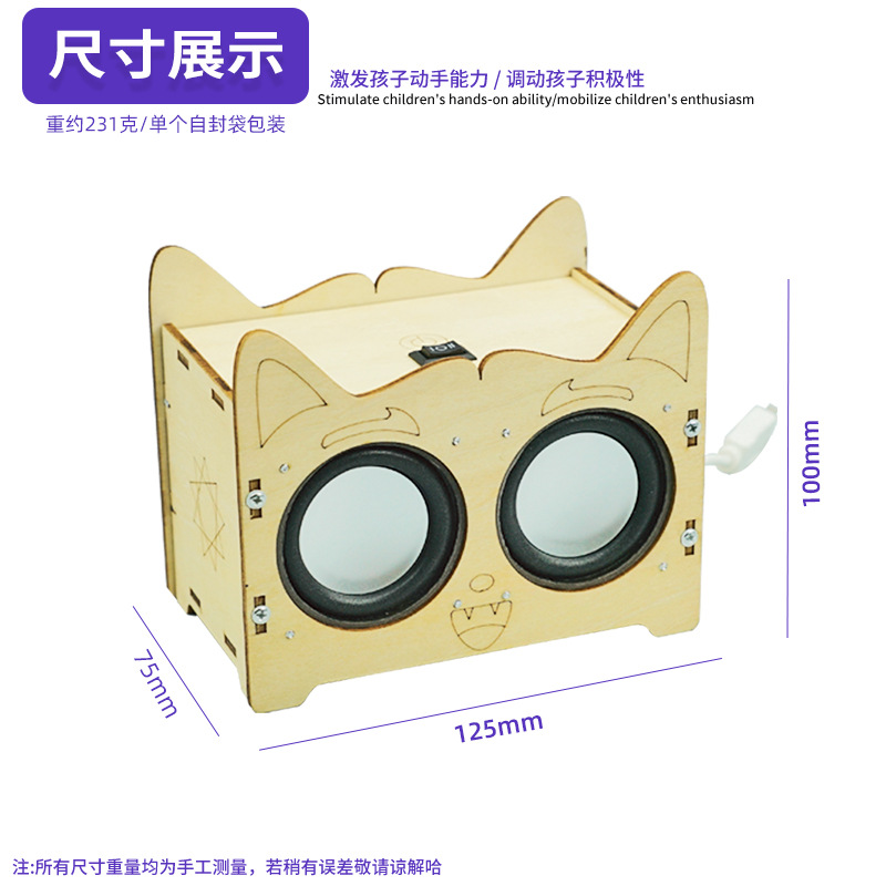 Estudiante de escuela primaria diversión Ciencia pequeña producción DIY altavoz Bluetooth inalámbrico grande Rompecabezas de niños ensamblados a mano suministros de enseñanza