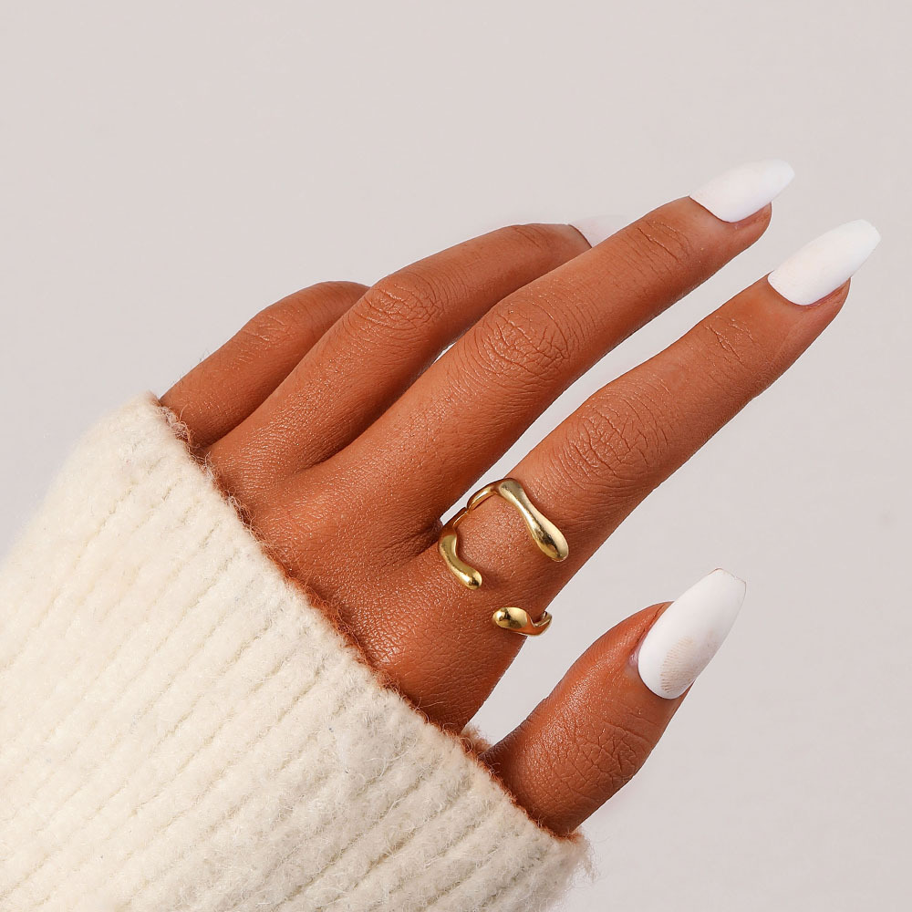 6g Weight Open Ring Classification Adjustable Ring Size 1 Piece Quantity Daily Occasion Stainless Steel Material Star, Heart Shape Pattern Women'S Gender Plating Design Simple Style Style Simple Style Star Heart Shape Stainless Steel Plating Open Ring 1 Piece 73