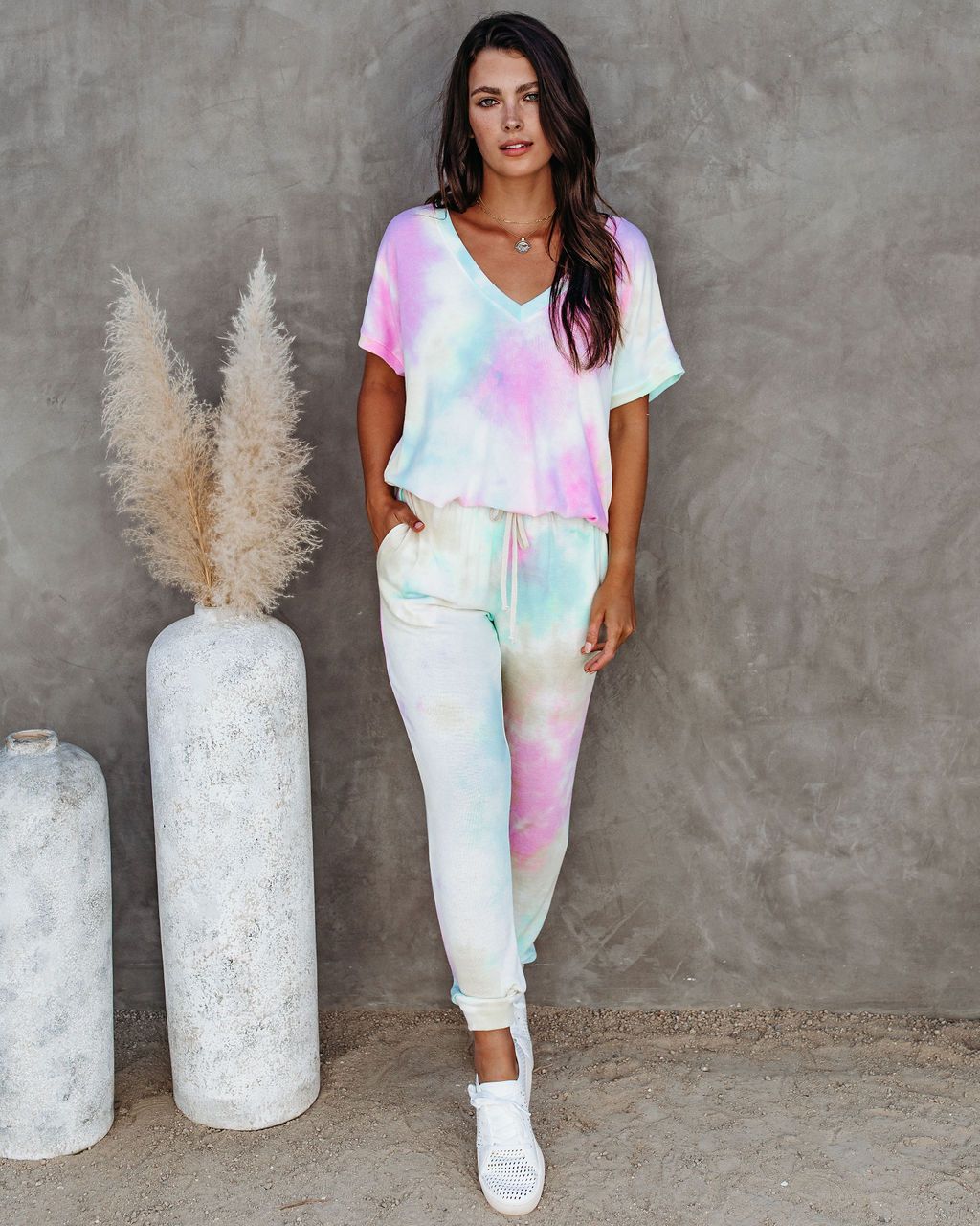 Casual Printing Polyester Printing Pocket Pants Sets 2 Piece Set