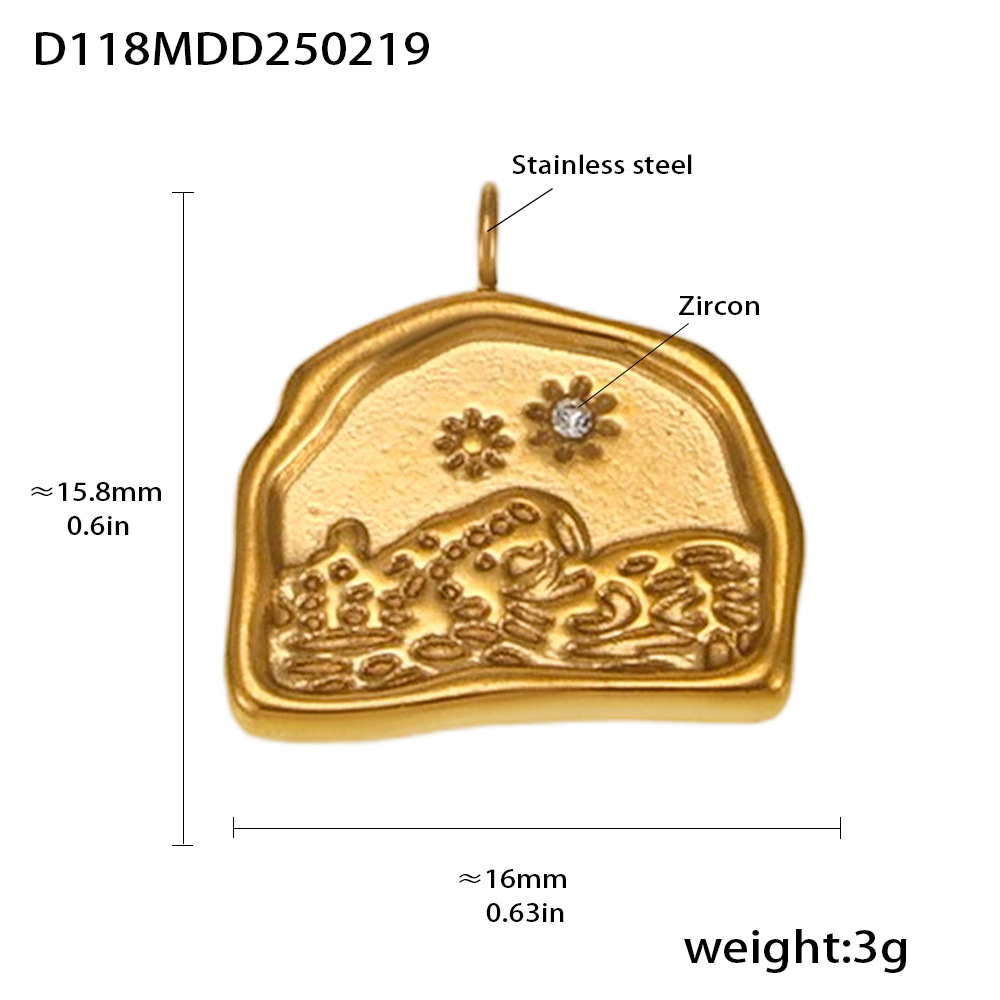 Moda misteriosa OL estilo personalidad colgante de acero inoxidable 18k oro real transfronterizo solo para los fabricantes de bombas europeas y americanas al por mayor