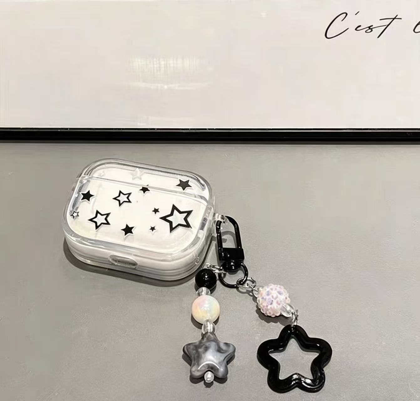 Estudo TPU con patrón de estrella para AirPods 1/2/3/4/pro/pro2/pro3