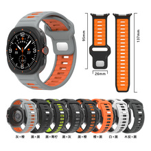 适用三星智能手表Galaxy Watch7 Ultra双色透气休闲硅胶替换表带