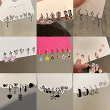 2025新款潮夏日多巴胺星星耳环六件套简约小众设计感精致小巧耳扣