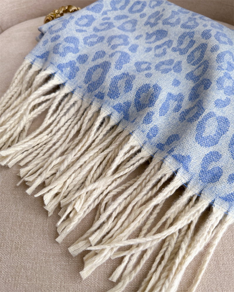 Unisex Casual Leopard Imitation Cashmere Knitted Scarf display picture 3