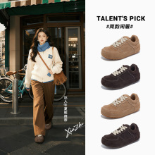 真皮小白鞋女2026春季新款单鞋百搭软底不累脚复古板鞋厚底休闲鞋