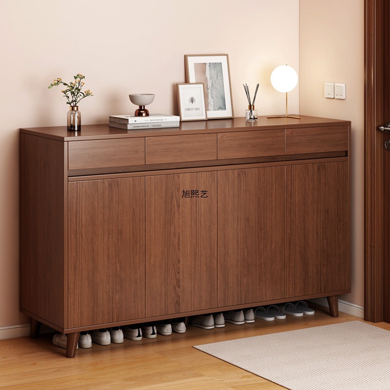Shoe Cabinet for Home Use, New Chinese Style with Doors, Multi-Layer, Large Capacity Storage, Integrated Cabinet, Entryway Simple Shoe Rack