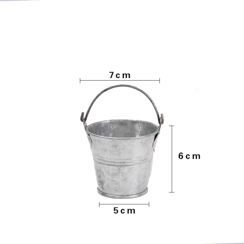 Los fabricantes suministran pequeño cubo de hierro venta al por mayor apenado metal maceta de hierro Cubo de hierro palomitas de maíz simulación de maceta