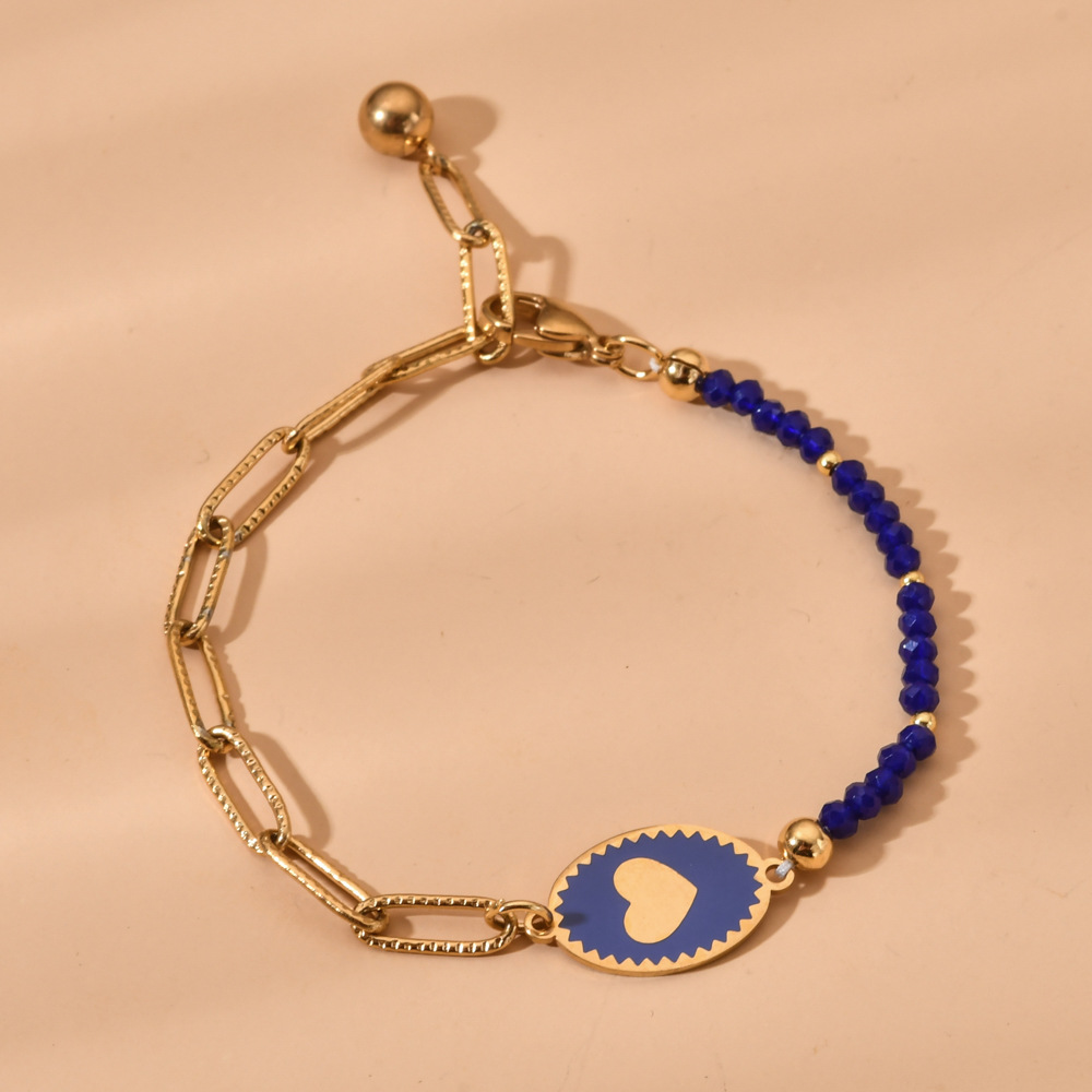 Casual, Daily Occasion Stainless Steel Material Wholesale Sweet Heart Shape Stainless Steel Plating Bracelets