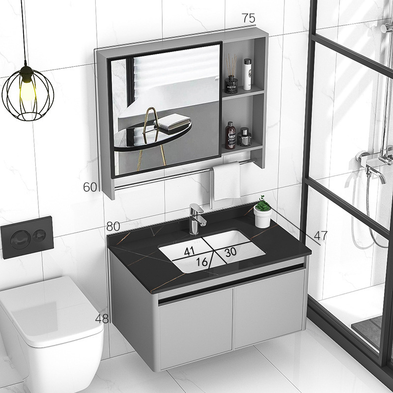 Panal de aluminio gabinete de baño integrado lavabo cuarto de baño lavabo de aleación de aluminio espacio de baño mesa de lavado