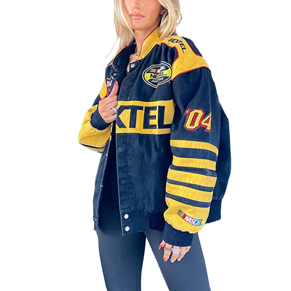 Dam racing jacka sportig casual ledig passform höst vinter kappa_voghion.com