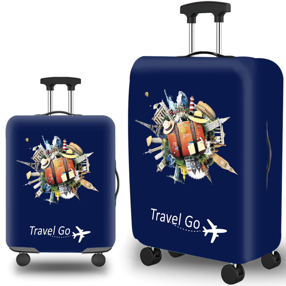 cubierta de maleta gruesa y resistente al desgaste cubierta de caja elástica caja de tracción cubierta de polvo cubierta de maleta de viaje impresión completa