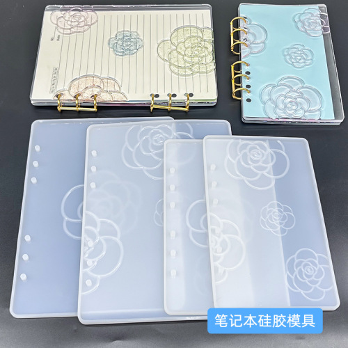 diy glue mold camellia notebook A5A6 high mirror notebook silicone mold AB surface jewelry grinding tool
