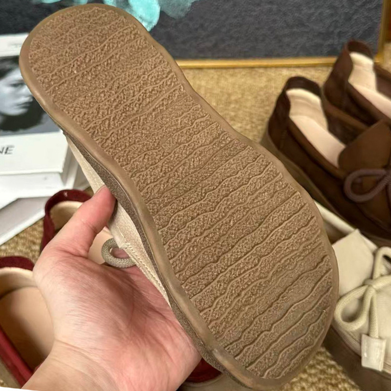 森系复古浅口单鞋真皮休闲系带女鞋秋季上新头层牛皮厚底妈妈鞋|undefined