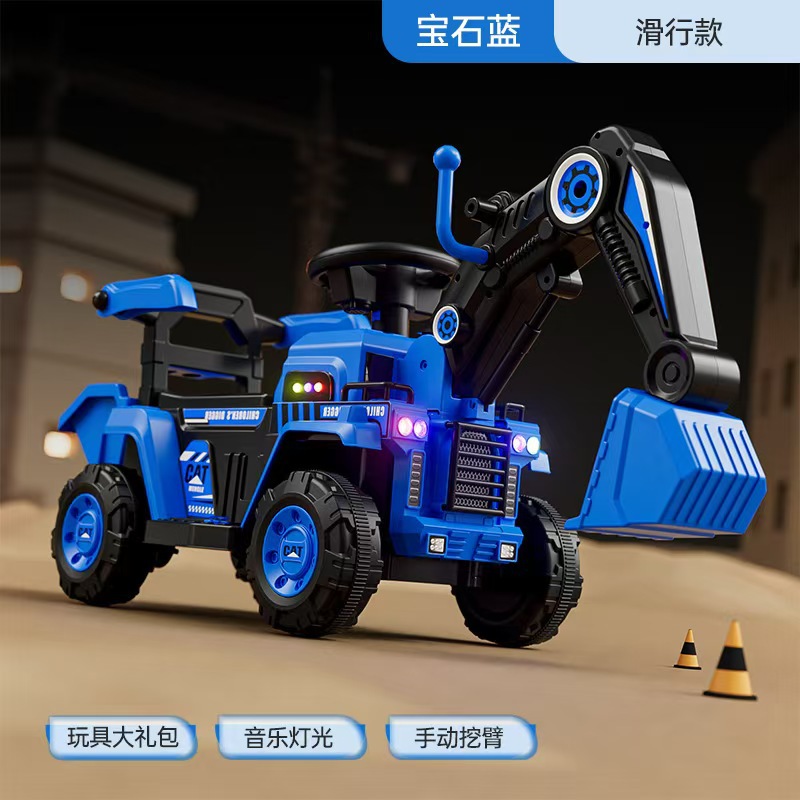 Nueva excavadora eléctrica de gran tamaño para niños excavadora para niños niños y niñas coche de ingeniería de control remoto coche de juguete de carga