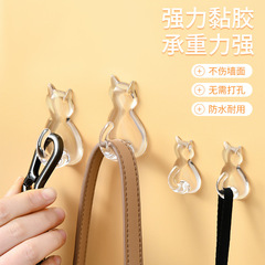 日本品牌KOKUBO無痕免釘粘鈎廚房可愛貓咪免打孔浴室牆壁防水掛鈎