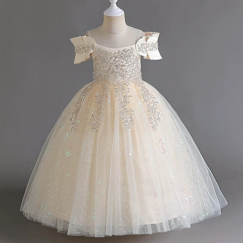 Small princess costume, flower girl dress, children's piano performance costume, evening dress, tulle, western style