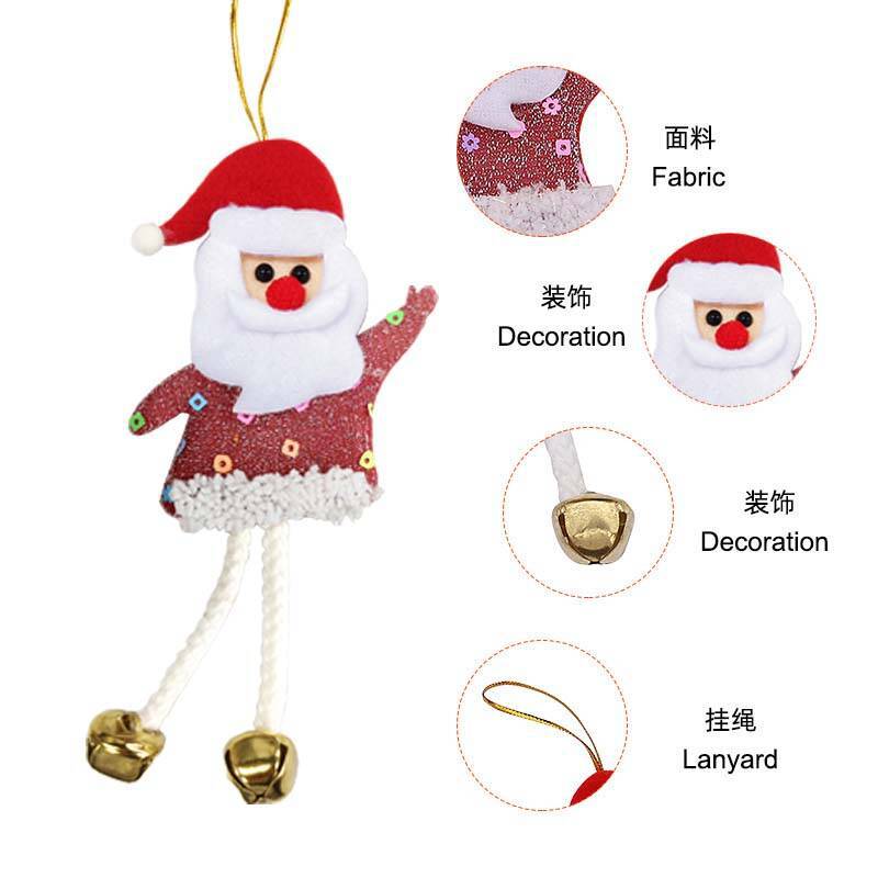Decoração de Natal transfronteiriça de venda quente, decoração de janela com pingente pequeno, velho de pernas compridas com sino, decoração de suspensão, decoração de atmosfera