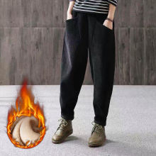 2025秋冬季新款灯芯绒哈伦裤显瘦条绒宽松休闲裤百搭小脚萝卜裤女