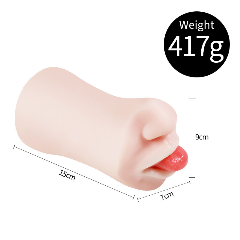 Jiuai Mouth-Shaped Manual Masturbator in TPE with Multiple Textured Variants — detail image 2
