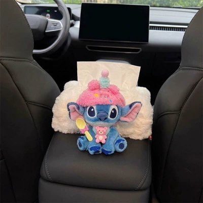 2026 New Car Tissue Box, Car tissue box/set - standard-pink-pig-hat-sitting-stitch