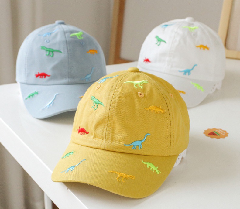 Boné de beisebol em algodão para bebés com dinossauro_voghion.com