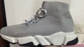 First Generation Sock Shoes with Lace-Up in Gray White