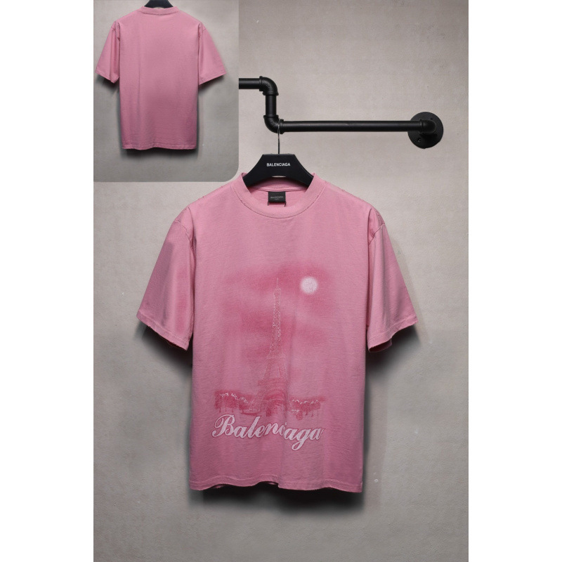 25ssクロスボーダー高品質タワーテーププリントレタードダメージ半袖Tシャツゆったり万能ワンピース卸売|undefined