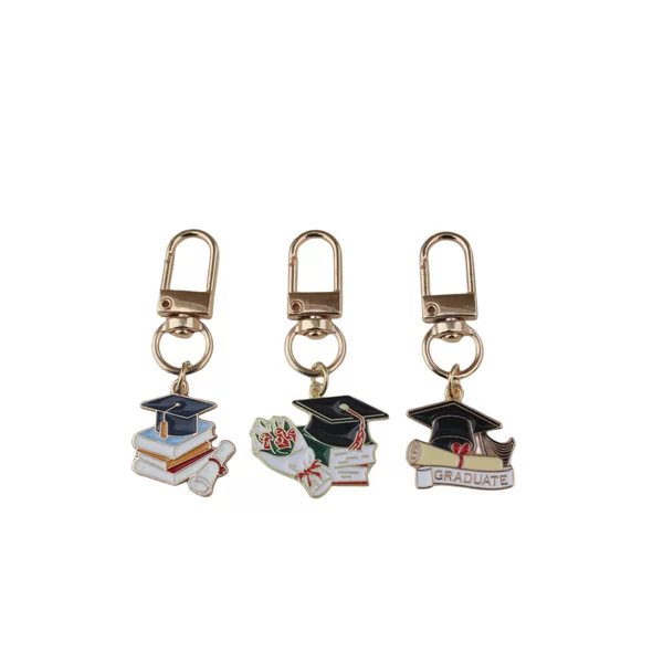 New Artistic Style Creative Sketchpad Doctor Hat Letter Keychain Good Friend Girlfriend Couple Fashion Alloy Pendant