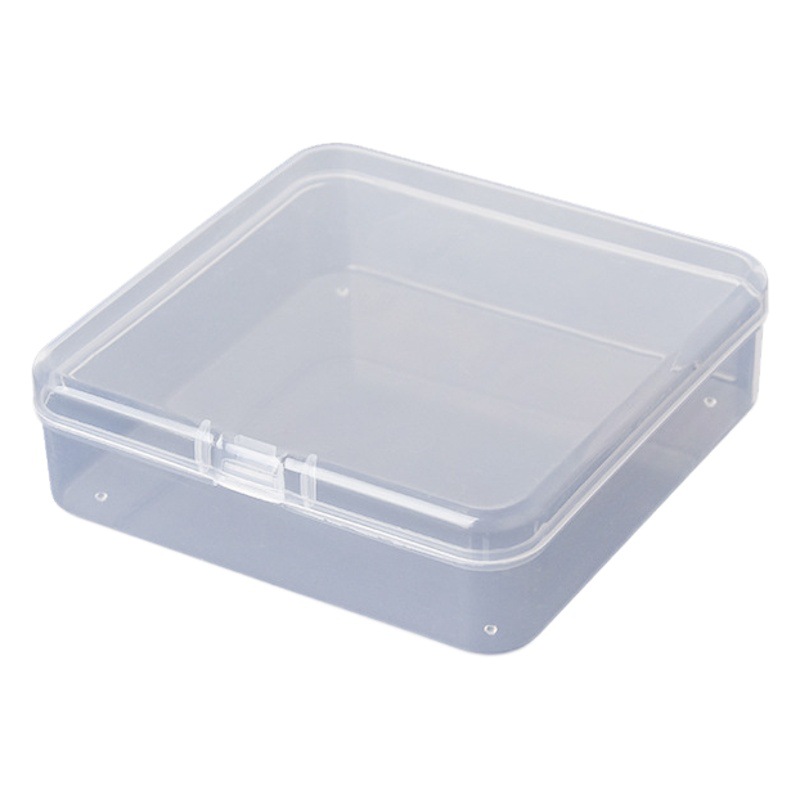 Caja cuadrada de plástico PP con tapa transparente para embalaje de joyería, caja de plástico multiusos al por mayor