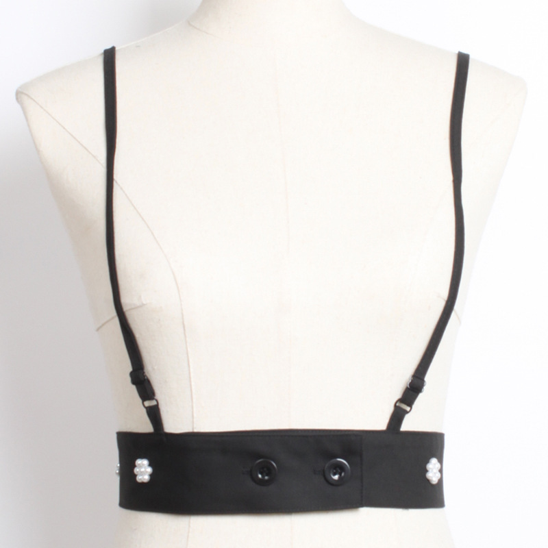 Shirt Decorative Sling Black Fashionable Accessories Pearl Strap Vest display picture 1