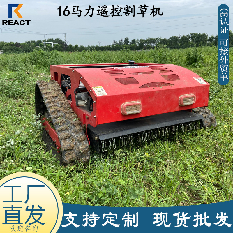 出口马来西亚果园遥控割草机 履带式大马力汽油剪草机 堤坝草坪机
