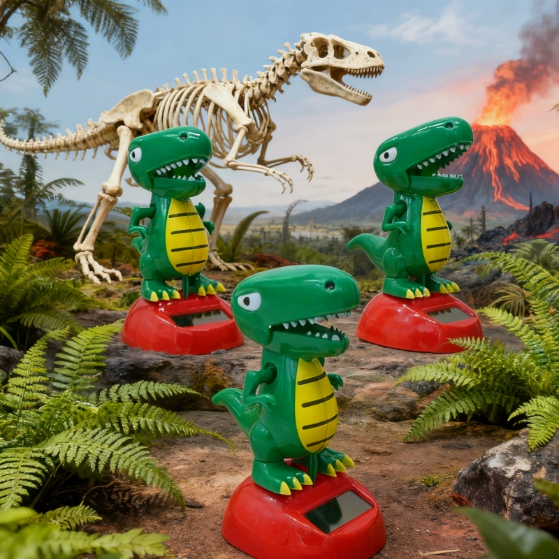 Трансграничный новый динозавр Солнечный автоматический качели кукла автомобиль качая головой украшение креативное украшение автомобиля