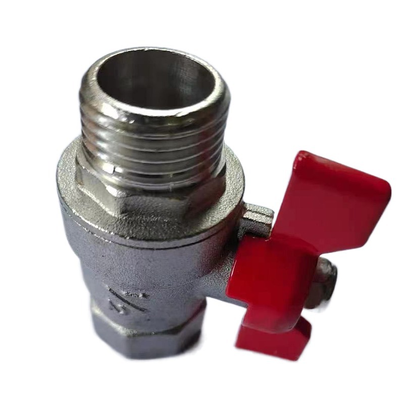 志大电镀蝶形柄球阀 4分双内丝内外丝蝴蝶柄球阀 铜镀镍蝶阀