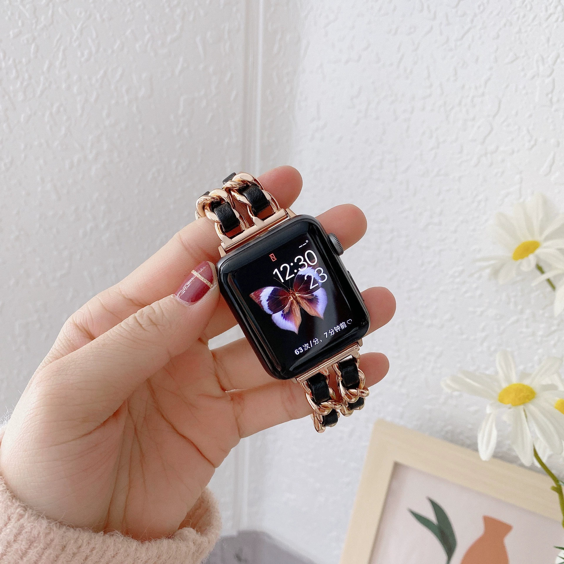Apple, модные часы, ремешок из металла, цепочка, стиль Chanel