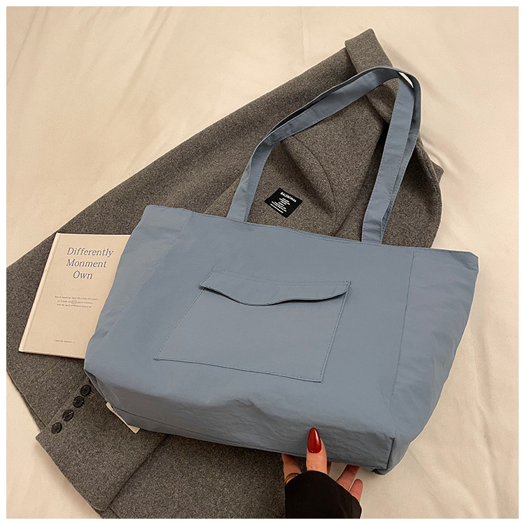 Cross-border laid-back style nylon bag for women 2025 new casual large-capacity shopping handbag, simple and lightweight single-shoulder bag undefined