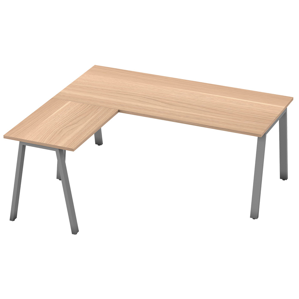 Tablero de melamina L-mesa de oficina fábrica de muebles de oficina transfronterizos simple mesa de trabajo marco de acero mesa de computadora de esquina