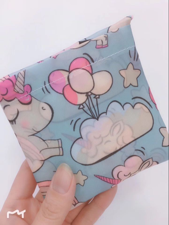 Cartoon small folding shopping bag, polyester