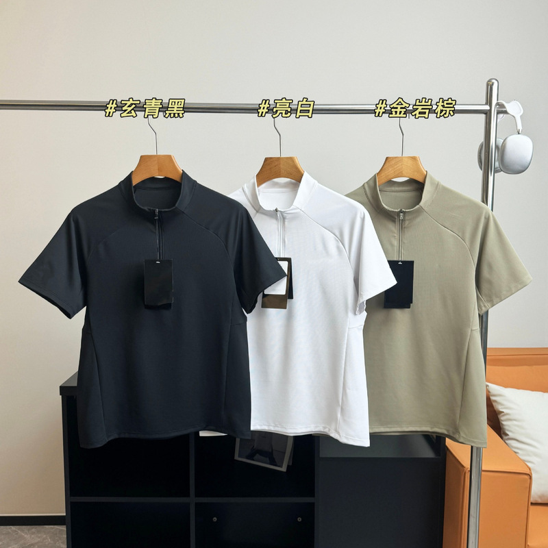 1349 Kaijia's New Summer Style Outdoor Sports and Leisure Quick-Drying Sun Protection Men's Stand-Up Collar Half-Zip Short-Sleeved T-Shirt 1349 Kaijia's New Summer Style Outdoor Sports and Leisure Quick-Drying Sun Protection Men's Stand-Up Collar Half-Zip Short-Sleeved T-Shirt