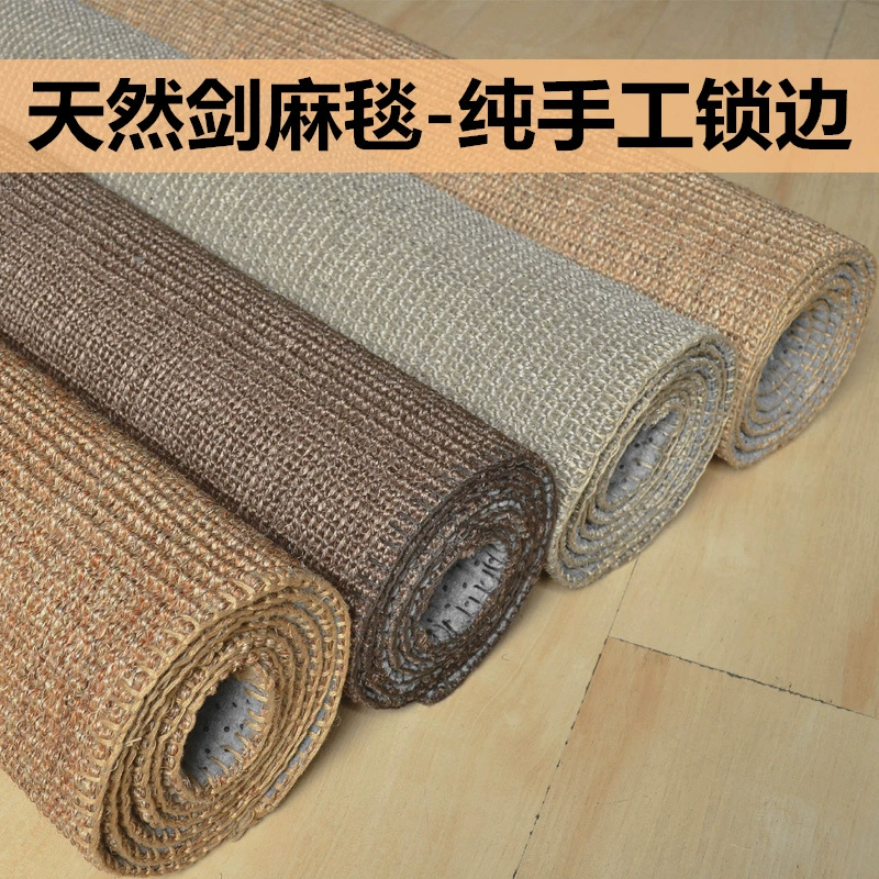 Ручной работы коврик из сизаля для гостиной, спальни, журнального столика, эркера, коврик для кошек, коврик для ног, соломенный татами, напольный коврик